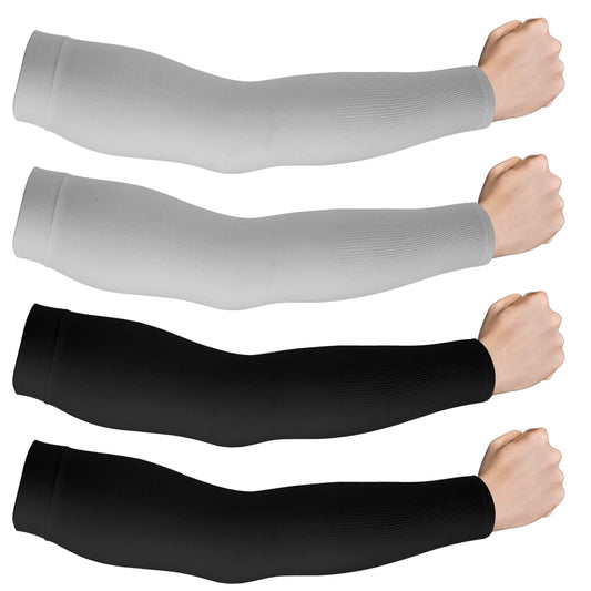 Sibba 2 Pair Arm Warmers Fingerless Hand Gloves Long Wrist Gothic Goth Elbow Covers Half-Finger Spring Summer Weather Uv Protection Sleeves Ribbon Mittens Tattoo Up Forearm Women Fishing (black/grey)