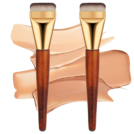 Sibba Foundation Brush Cushion 2 PCS Concealer Liquid Makeup Applicator Beauty Blush Contour Powders Setting Cheeks Blender Eye Blending Lotion Kit Flat Angled Eyeliner Cosmetics Tool Color Corrector