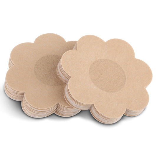 Sibba Nipple Covers Pasties Stickers Lift Bras 40 PCS Thin Reusable Sticky Skin Pads Pack Body Breast Petals Tape Pasty Boob Strapless Outfit Beach Women Beige