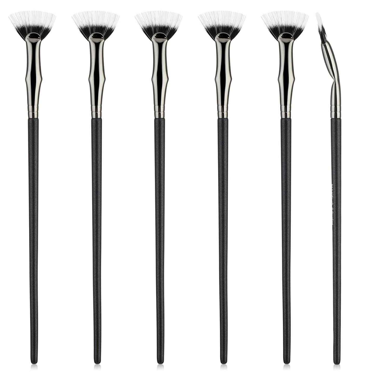 Dimeho 6 Pcs Folding Angle Scalloped Lash Brush Mascara Fan Brush for Lashes No Clumping Eyelash Wand Comb Separator Makeup Tool for Natural Lifted Upper Lower Eye Lash
