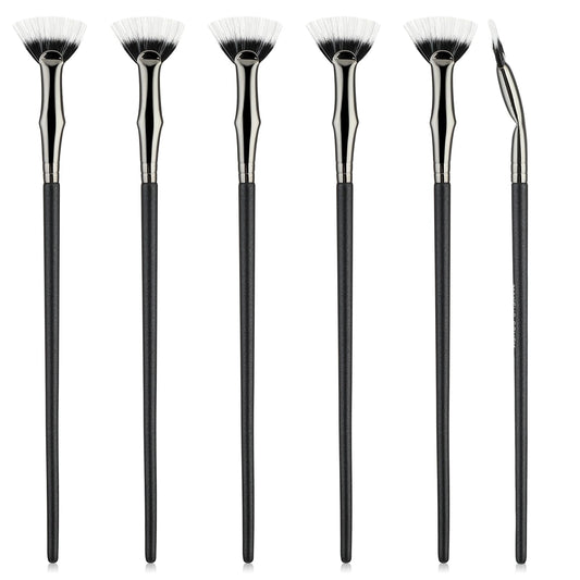 Dimeho 6 Pcs Folding Angle Scalloped Lash Brush Mascara Fan Brush for Lashes No Clumping Eyelash Wand Comb Separator Makeup Tool for Natural Lifted Upper Lower Eye Lash