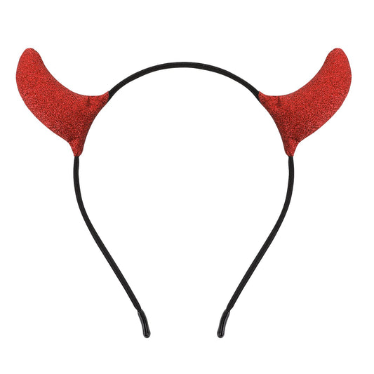 Sibba Halloween Red Headband Cow Horns Bunny Ears Hairband Christmas Party Prom Costume Goth Cosplay Hair Styling Accessories Headpiece Headwear Easter Day Pretty Woman Girls