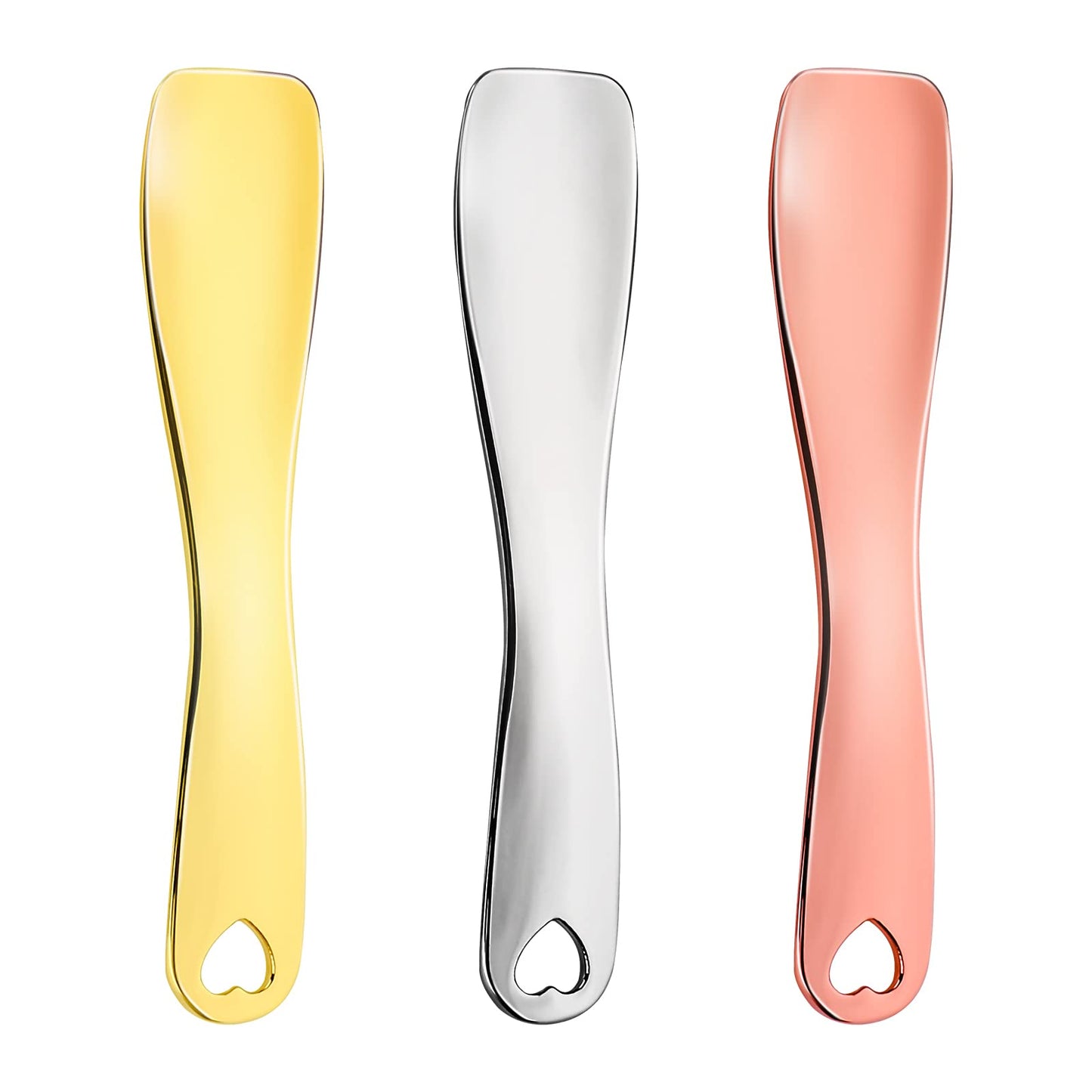 Sibba 3 Pieces Facial Massage Spatula Sticks Mini Skincare Tiny Spoons Face Eye Cream Lotion Makeup Applicator Tools Brush Set Reusable Skin Care Beauty Cosmetic Tool