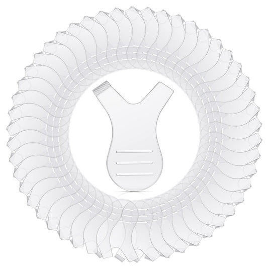 Sibba Mini Y Shape Eyelash Brush Comb 50 Pieces Transparent Silicone Grafting Eyelashes Lift Separator for Lash Perm Rods Extension Cleanup Supplies