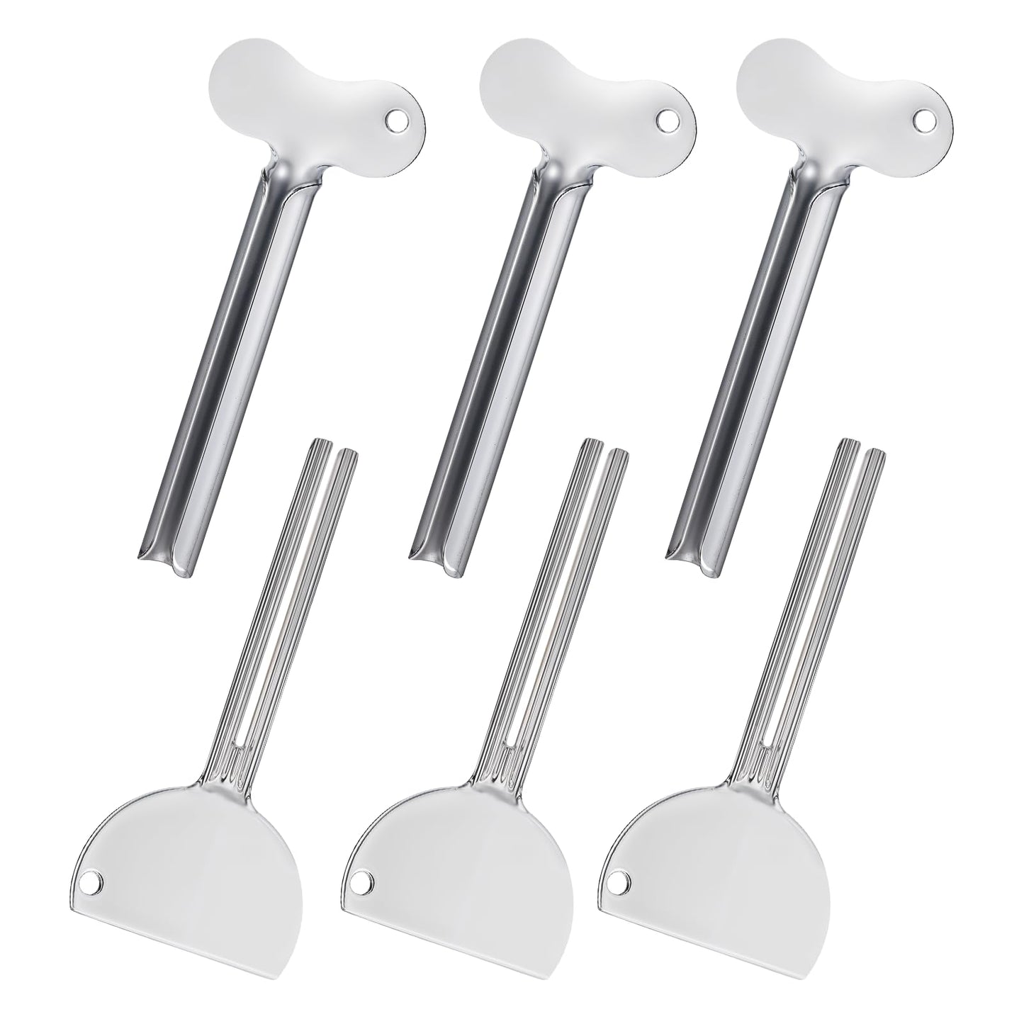 Dimeho 6 Pcs Toothpaste Squeezer, Metal Tube Squeezer Keys Tube Roller Stainless Steel Toothpaste Tube Squeezers Dispenser Tube Wringer Key for Toothpaste Cosmetic Hair Dye Paint Squeezer (A + B)