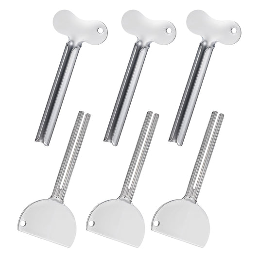 Dimeho 6 Pcs Toothpaste Squeezer, Metal Tube Squeezer Keys Tube Roller Stainless Steel Toothpaste Tube Squeezers Dispenser Tube Wringer Key for Toothpaste Cosmetic Hair Dye Paint Squeezer (A + B)