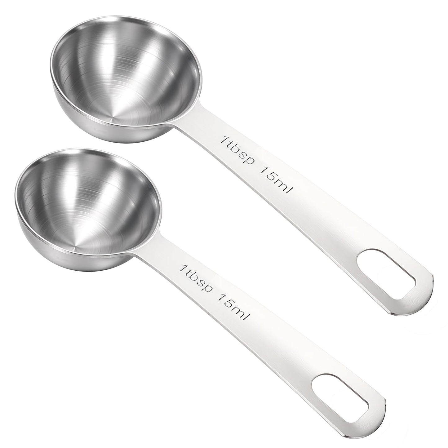 2Pcs Measuring Spoons Heavy Duty Stainless Steel Measuring Spoons Small Tablespoon with Metric US Measurements Metal Teaspoon for Spice Jar Measuring Dry Liquid Ingredients