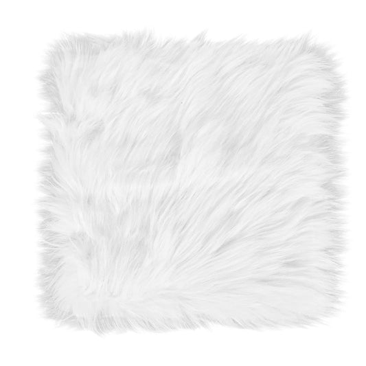 WLLHYF 10 Inches Mini Square Faux Fur Rug? Small Fluffy Area Rug Cushion for Living Room Sofa Bedroom Floor Soft Square Chair Cover Seat Pad Nail Mat for Photographing Background of Jewelry