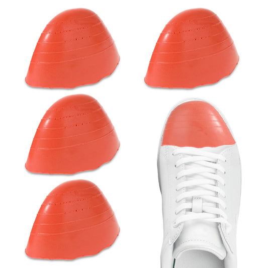 Shoe Filler Inserts for Loose Shoe, 4 PCS Toe Cushion Fillers Make Shoe fit, Shoe Inserts for Shoes That are Too Big, Shoe Size Reducer for Women Men High Heels Flats (Orange, Round)