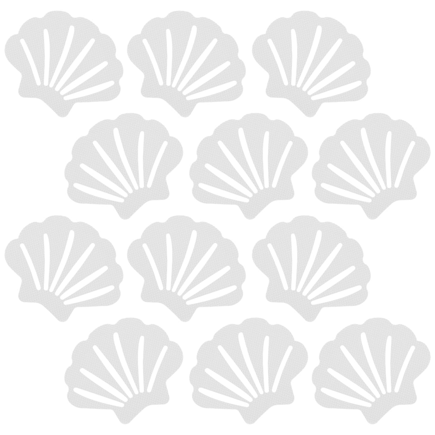 Qianyu Pack of 12 Non-Slip Stickers Bath Safety Stickers Shower Non-Slip Self-Adhesive Stickers Shells Non-Slip Mat for Surfaces Children Bathtub Shower Stairs Slippery