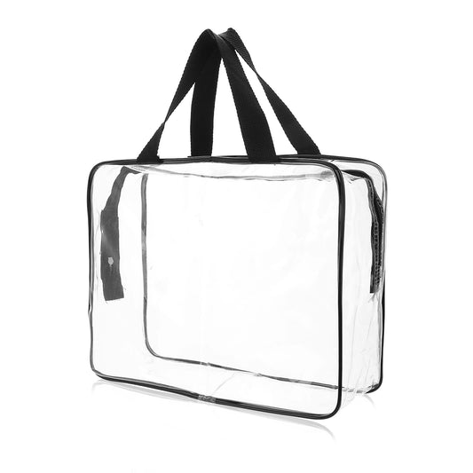 Sibba Clear Tote Bag, Large Transparent Storage Makeup Bags Waterproof Transparent Cosmetic Gags, Zipper Toiletry Organizer Storage Handbag Travel Accessory, Clear, Fashion (Transparent)