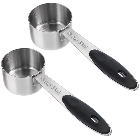 COMNICO 1/8 Cup 30 ml Measuring Cup Stainless Steel Single Metal Measuring Cups Kitchen Gadgets for Cooking Kitchen Tools with Easy to Read Markings for Measuring Dry or Liquid Ingredients