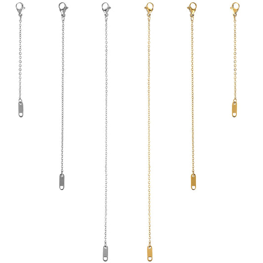 Dimeho 6 Pcs Necklace Extenders Gold and Sliver Plated Delicate Necklace Extender Chain Set Necklace Anklet Bracelet Extension with Lobster Clasps for Jewelry Making Women (2, 4, 6 Inches)