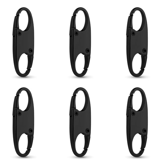 6Pcs Zipper Clip Theft Deterrent, Keep The Zipper Closed, Zipper Pull Replacement for Backpacks Traveling Camping Suitcases(Black)