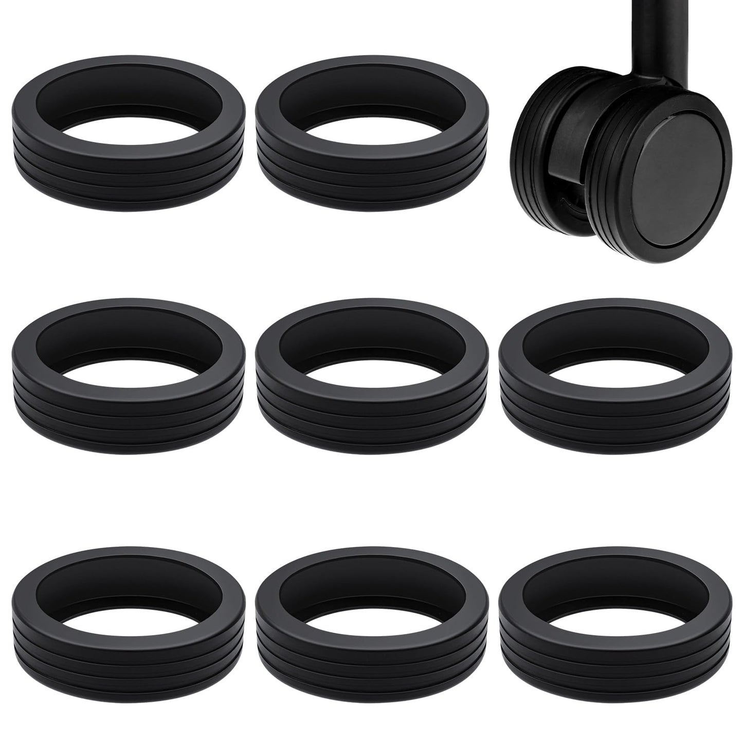 Dimeho 8Pcs Luggage Wheel Covers Suitcase Wheel Protectors Luggage Wheel Protector Silicone Wheel Cover Suitcase Trolley Case Caster Covers Rubber Luggage Wheel Covers for Carry On Suitcases (Black)