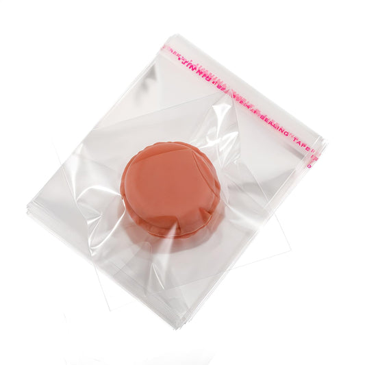 Wanmu 300 Pcs Clear Self-adhesive Bags, 4 × 3 inches Resealable Self Sealing Display Bag, Food Safe - OPP Plastic Sealable Bags for Cookies Treats Sweets Gifts Jewelry