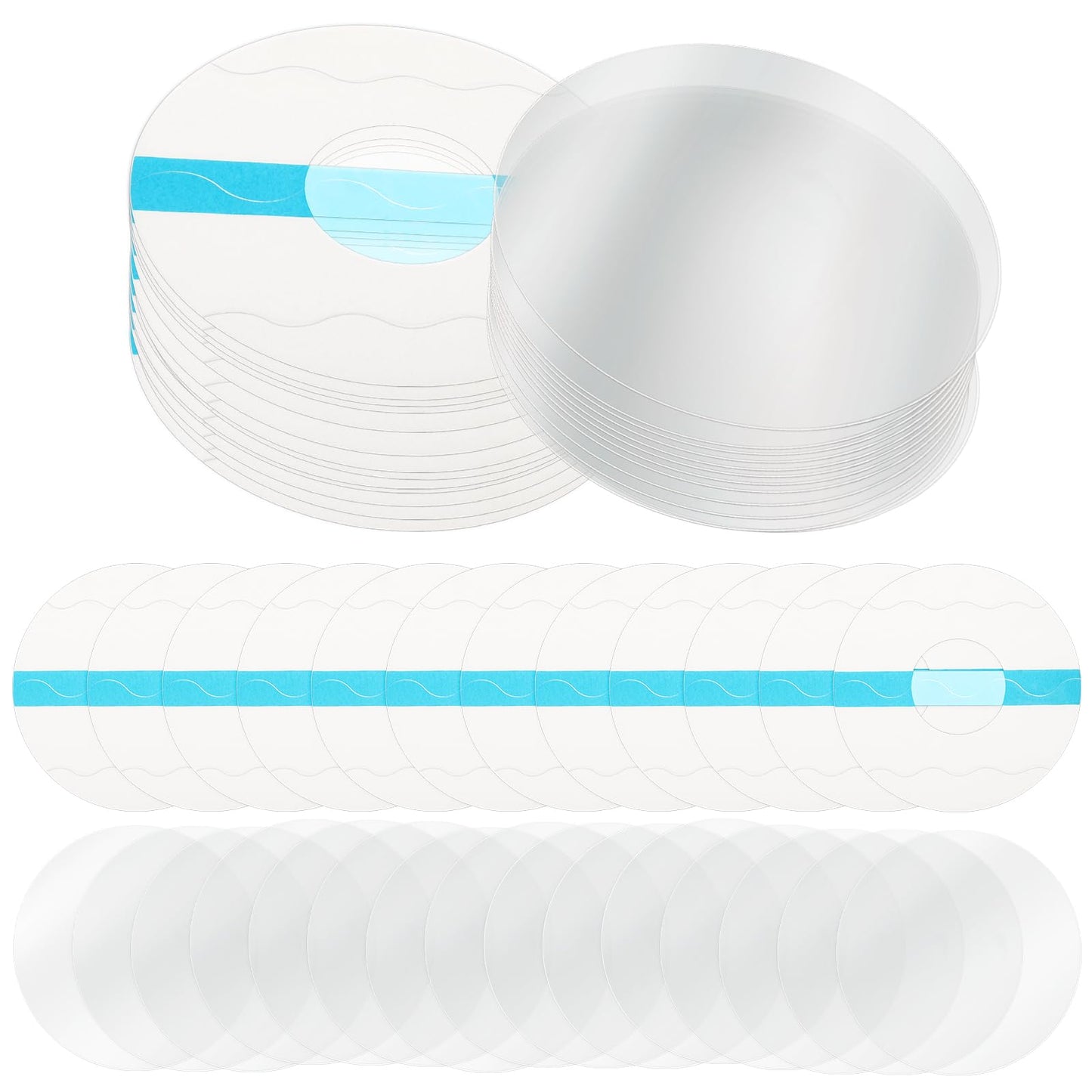 30 Pack Latex-Free Glucose Sensor Covers Medical Adhesive Patches for Precut CGM Tape with No Glue on The Center Waterproof and Strong Stick for Long Stay