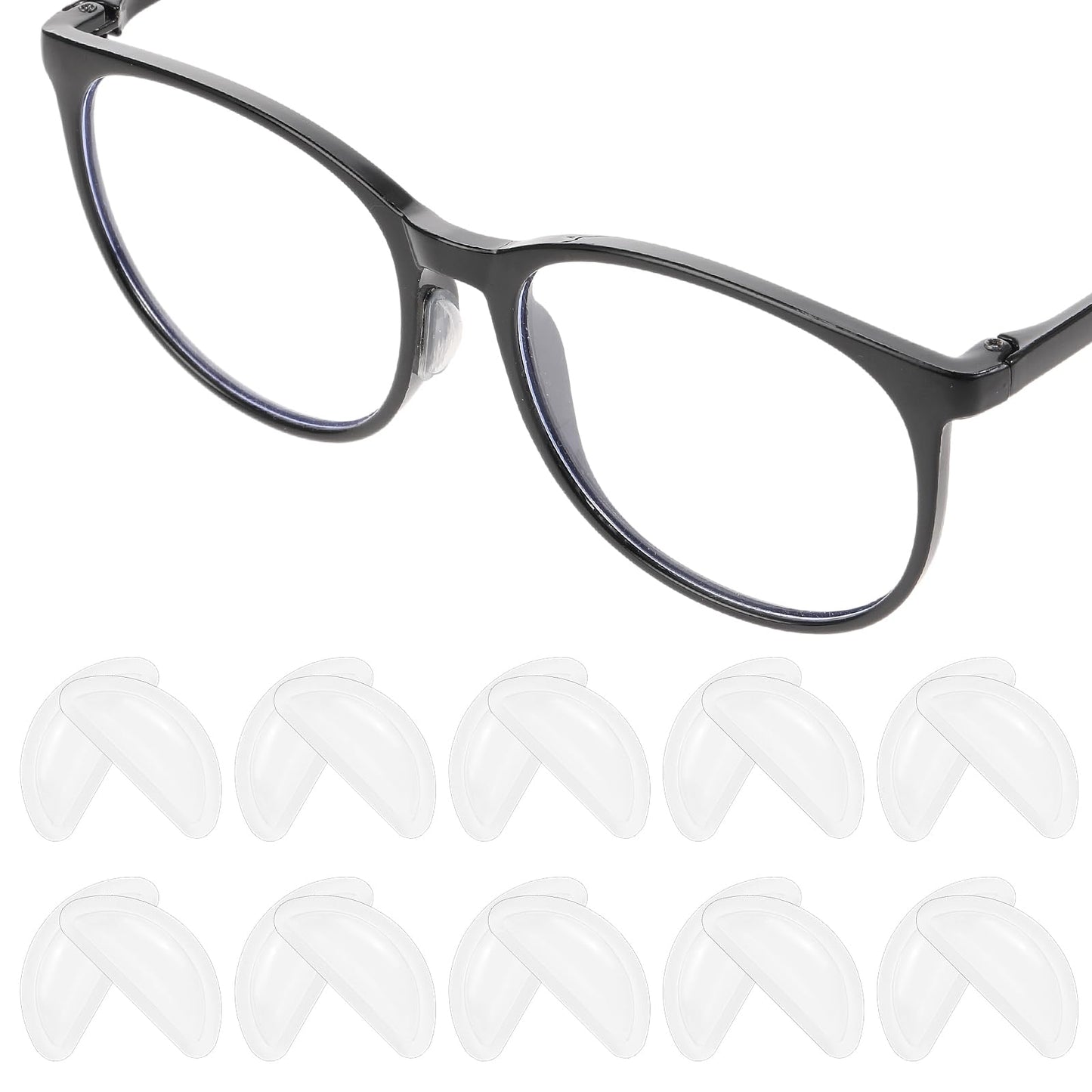 COMNICO Eyeglass Nose Pads, 10 Pairs Soft Silicone Nose Pad Adhesive Air Bag Anti-Slip Glasses Nose Grips Glasses Replacement Cushion for Glasses Eyeglasses Sunglasses