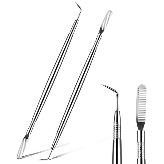 2 Pieces Eye Lash Separator Tool Lash Lift Tinting Tint Tool Lash Lift Rods Tool Perm Extension Separation Comb Lash Lift Kit for Eyelashes Eyebrows Tinting Perm Curling Extensions Supplies(Silver)