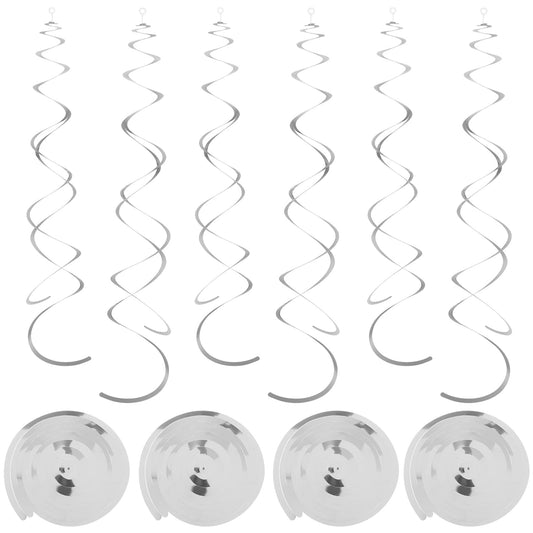 WLLHYF 30Pcs Hanging Swirl Decorations Party Swirl Decorations for Ceiling Wedding Birthday Party Supply Birthday Decorations(Silver)