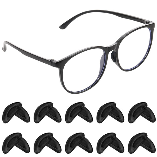 Sibba Eyeglass Nose Pads 10 Pairs Soft Silicone Sticky Glasses Grips Anti Slip Eyewear Hooks Retainers Stoppers Temple Tips Soft Sleeve Cushions for Sunglasses Spectacle (black)