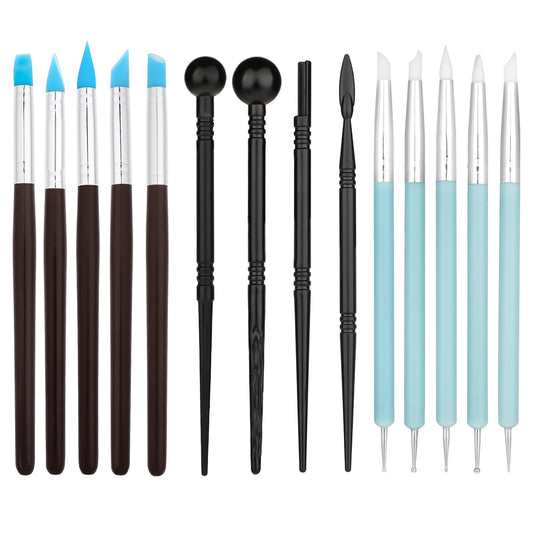 Dimeho 14Pcs Silicone Clay Sculpting Tool, Modeling Dotting Tool Polymer Pottery Clay Sculpture Carving Tools for DIY Handicraft Drawing Nail Art