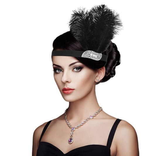Sibba 1920's Flapper Headband for Women and Girls 20's Headdress Accessories for a 20s Night Hair Vintage Crystal Headband Bridal Flapper Hair Accessories PromCocktail Party Retro Theme