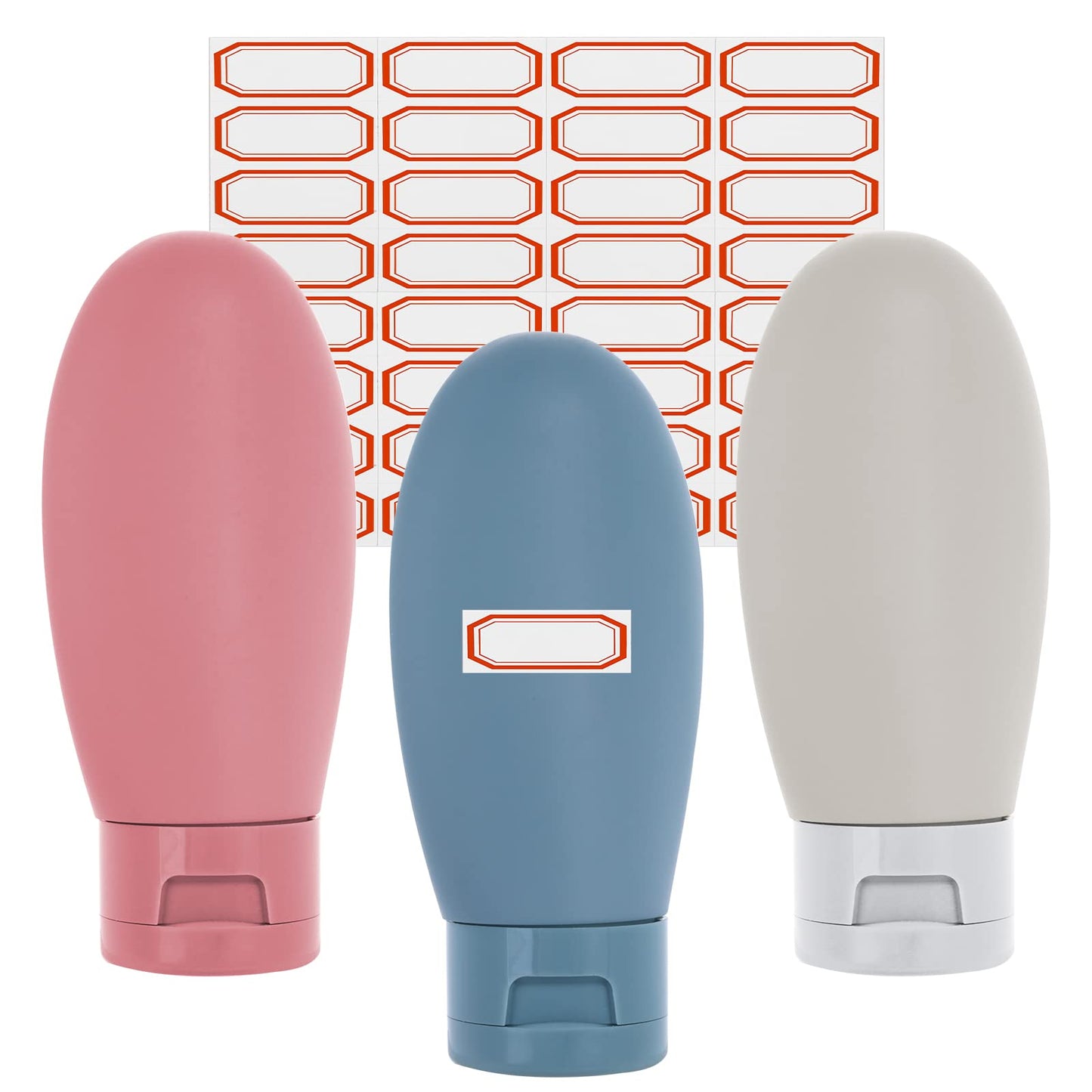 Sibba 3Pcs Travel Bottles, Leak Proof Travel Size Container for Toiletries, Squeezable Travel Accessories for Shampoo Conditioner Lotion Body Wash