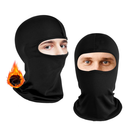 Ski Mask Balaclava Full Face Head Covers Skull Summer Sun Protection Scarf Headwear Winter Hat Covering Motorbike Sports (Thick Keep Warm) Black