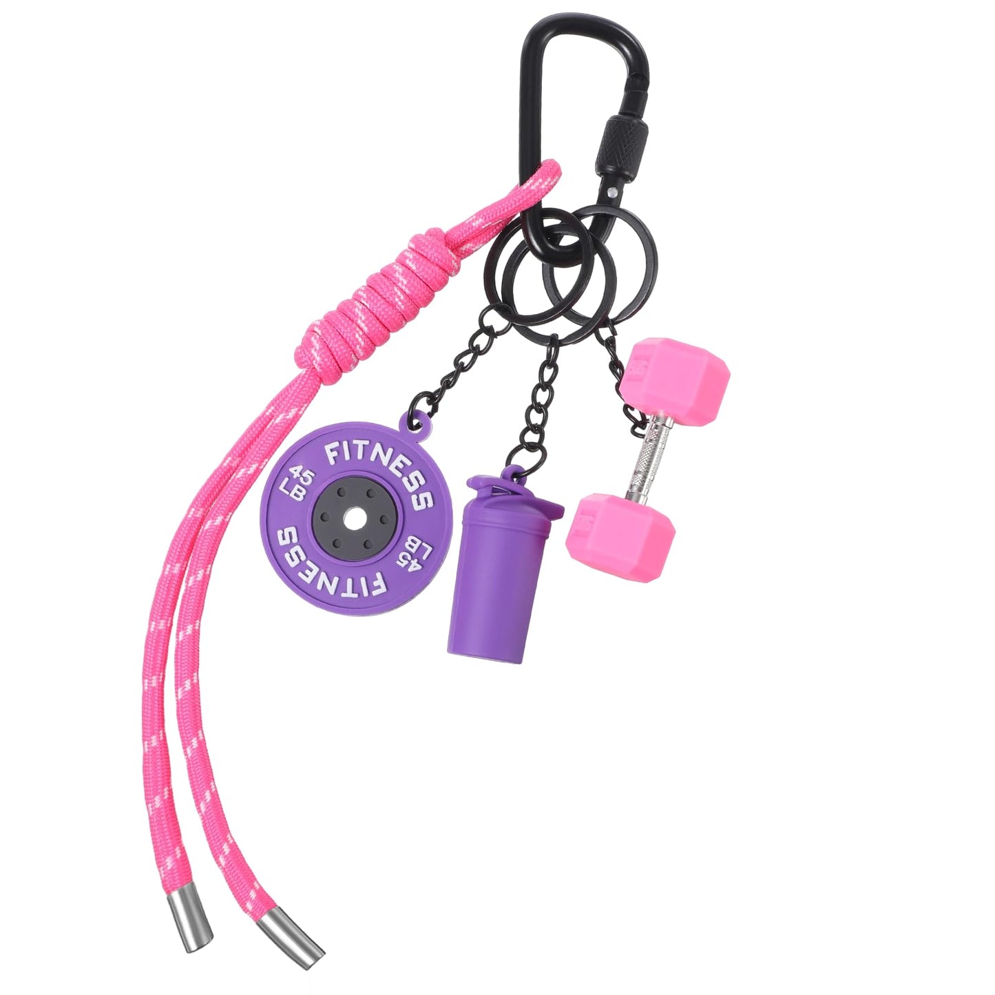 ElevateTech Dumbbell & Weights Keychain Silicone Gym Keychain Bag Purse Charms Fitness Keychains Gifts for Women Men Enthusiast Barbell Dumbbell Water Kettle Key Chains Motivational Gym Accessories