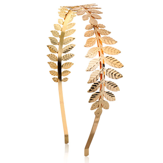 Sibba Gold Leaves Crown Tiara Laurel Leaf Hair Crown Girls Greek Roman Goddess Headdress Boho Headpiece Barrettes Bridal Wedding Women Hairband Fashion Hairpin Pageants Birthday Party Festival (1PC)