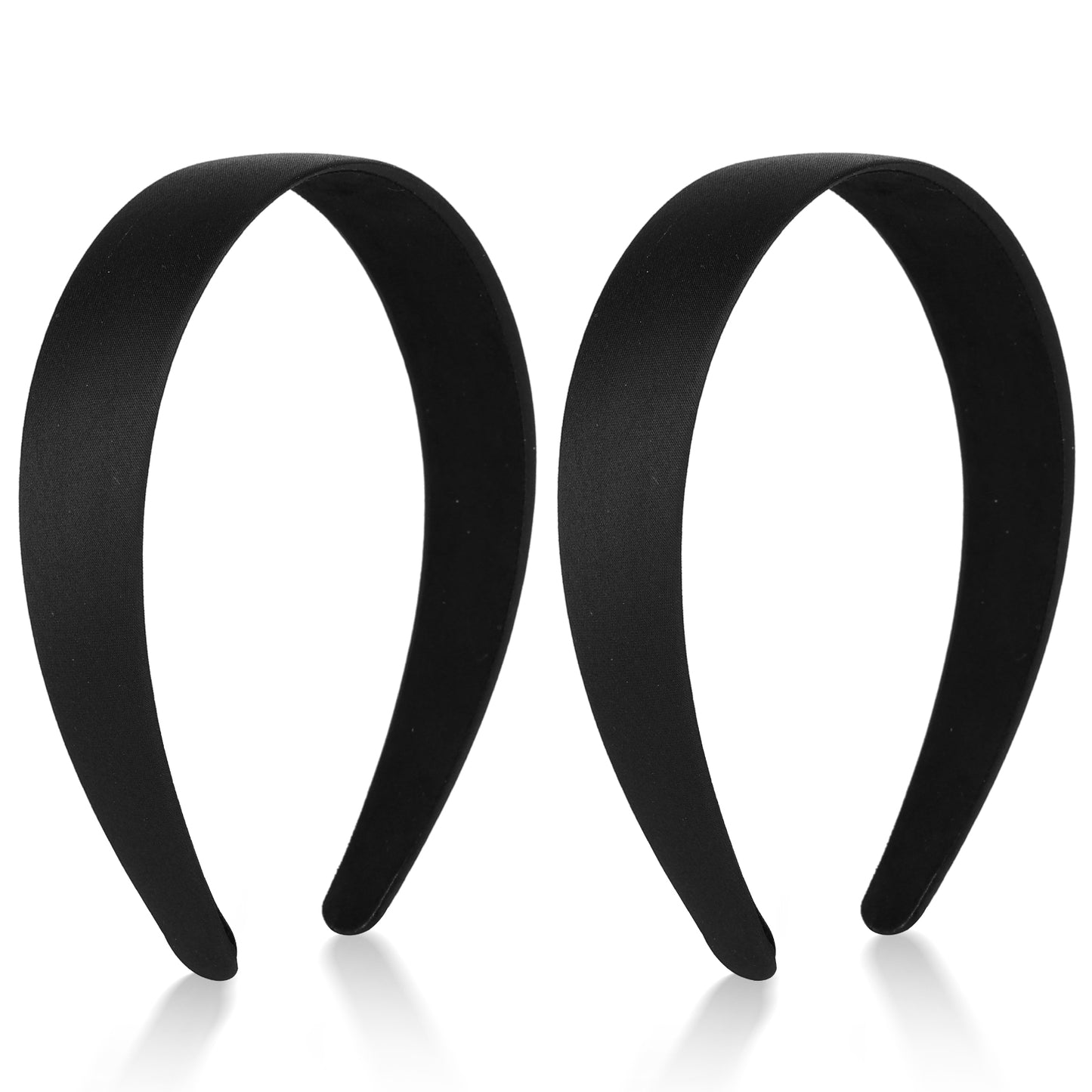 Silk Satin Headband Black Headband Non Slip Ribbon Fashion Hair Bands 1.2 Inch Wide Plain Hair Hoops Vintage Yoga Hairband DIY Costume Holiday Hair Accessories for Women Girls