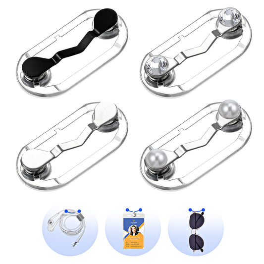 Sibba Eyeglasses Holder 4 Pcs Reading Glasses Holder Pin Sunglass Holder Lightweight Name Tag Broach Pen Holder Labels Broche Eye Glass Holder Clothes Pins Clips Badge Holders for Shirt Men Women
