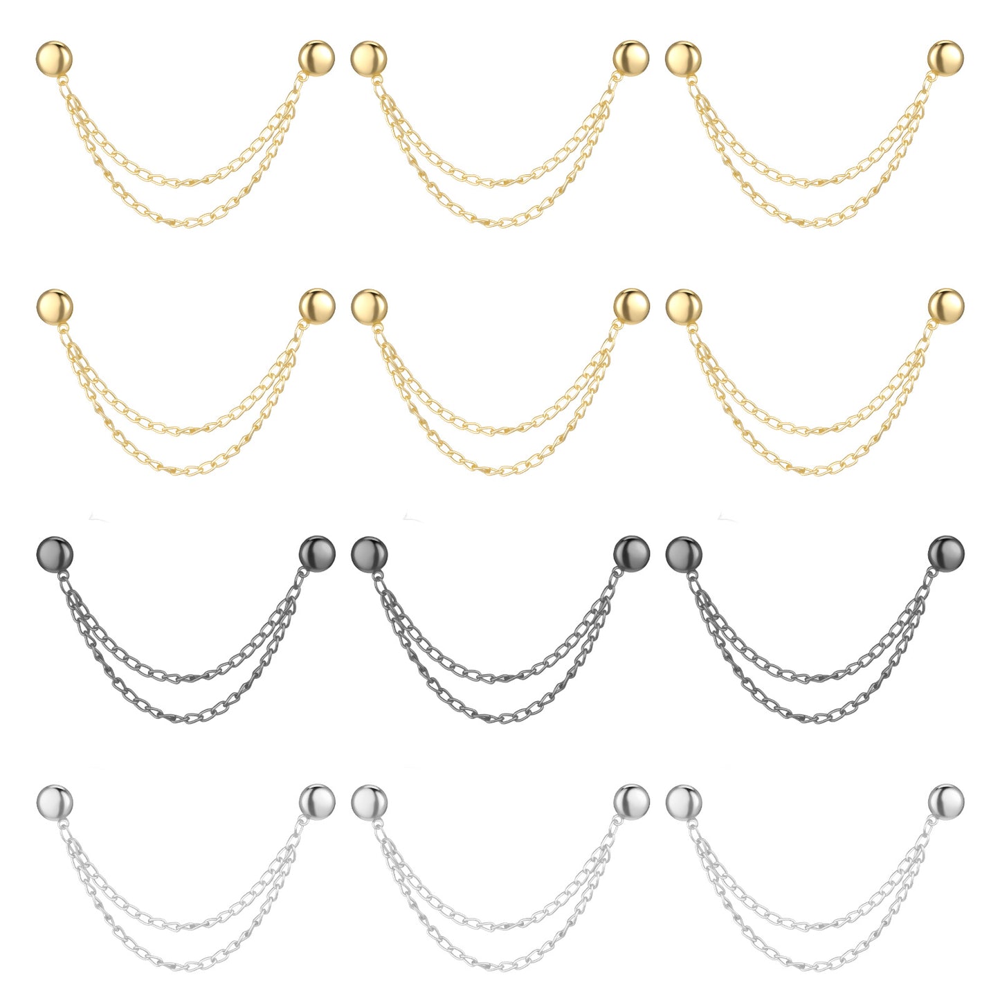 12 Pcs Magnet Clothing Pins Multi-Function Magnetic Clothing Clips Metal Strong Magnet Pins Pinless Button Clips Chain Pant Waist Tightener for Fixing Hijab Clothes Pants Legs Sleeves Hem