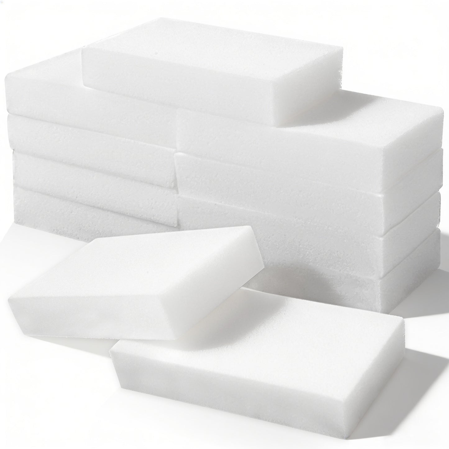 Qianyu 10 Pack Magic Sponges Eraser, Melamine Foam Scourer Sponge Non-Scratch Cleaning Supplies for Deep Scrub Dishes Shoes Kitchen Bathroom Toilet Sink Furniture Floor Wall Stain Remover (10x6x2cm)