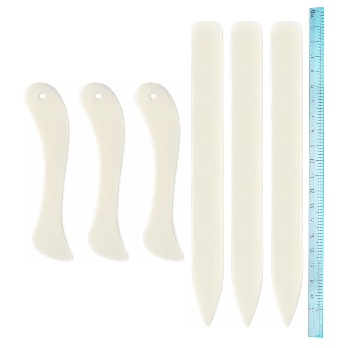 Sibba 6 Pcs Bone Folders with a Ruler, Paper Creaser Tool Paper Scorer, Book Binding Materials, Folding Bookbinding Tool for Folding Scoring Creasing Origami Scrapbooking