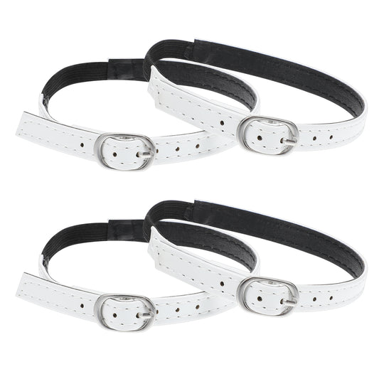 COMNICO 2 Pairs Shoe Straps Detachable PU Leather Ankle Straps Adjustable High Heels Anti-loose Shoelaces with Buckle for Lady Women Girls Holding Loose Heels Pumps(White)