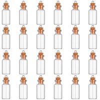 24 Pcs Mini Glass Bottle with Cork Lids 3ml Clear Spell Jars Tiny Wishing Bottles Mini Potion Bottles Message Glass Vials for DIY Crafts Wedding Halloween Chrismas Projects Party Favors Decoration