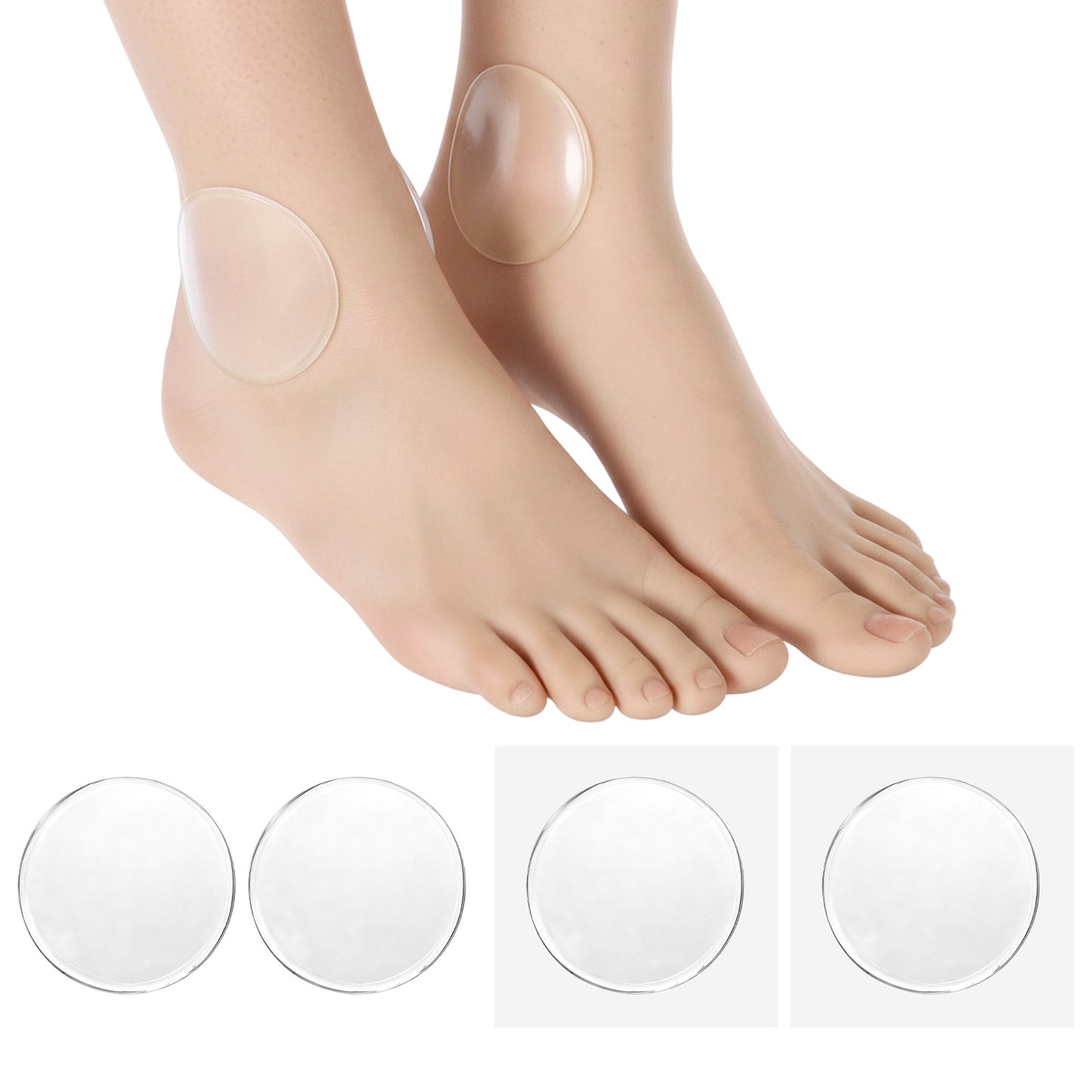 QFGasre Hockey Ankle Gel Pads, 4 Pcs Skate Gel Discs for Ice Skates Hockey Roller Skating Inline Riding Ski Boots Ankle Cushion and Protection Non-Slip Brace Skate Accessories for Men Women