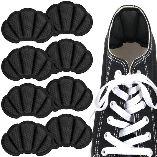 Wanmu 4Pairs Heel Grips Cushions Inserts, Mesh Grips Pads for Boots for Loose Shoes Too Big, Reusable Heel Guards Liners for Women Men, Adhesive Heel Protectors Prevent Rubbing, Blisters, Foot Pain