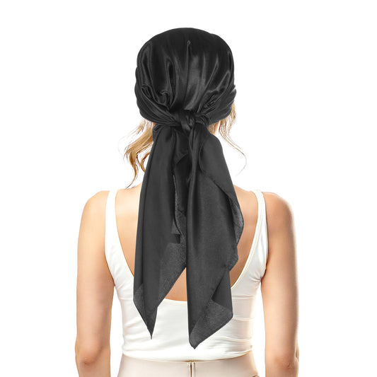 COMNICO Womens Head Hair Scarf 35 Inch Like Satin Silk Scarf Sleeping Hair Wrapping Night Large Square NeckScarf Sleeping HairWrapping Satin Bandana