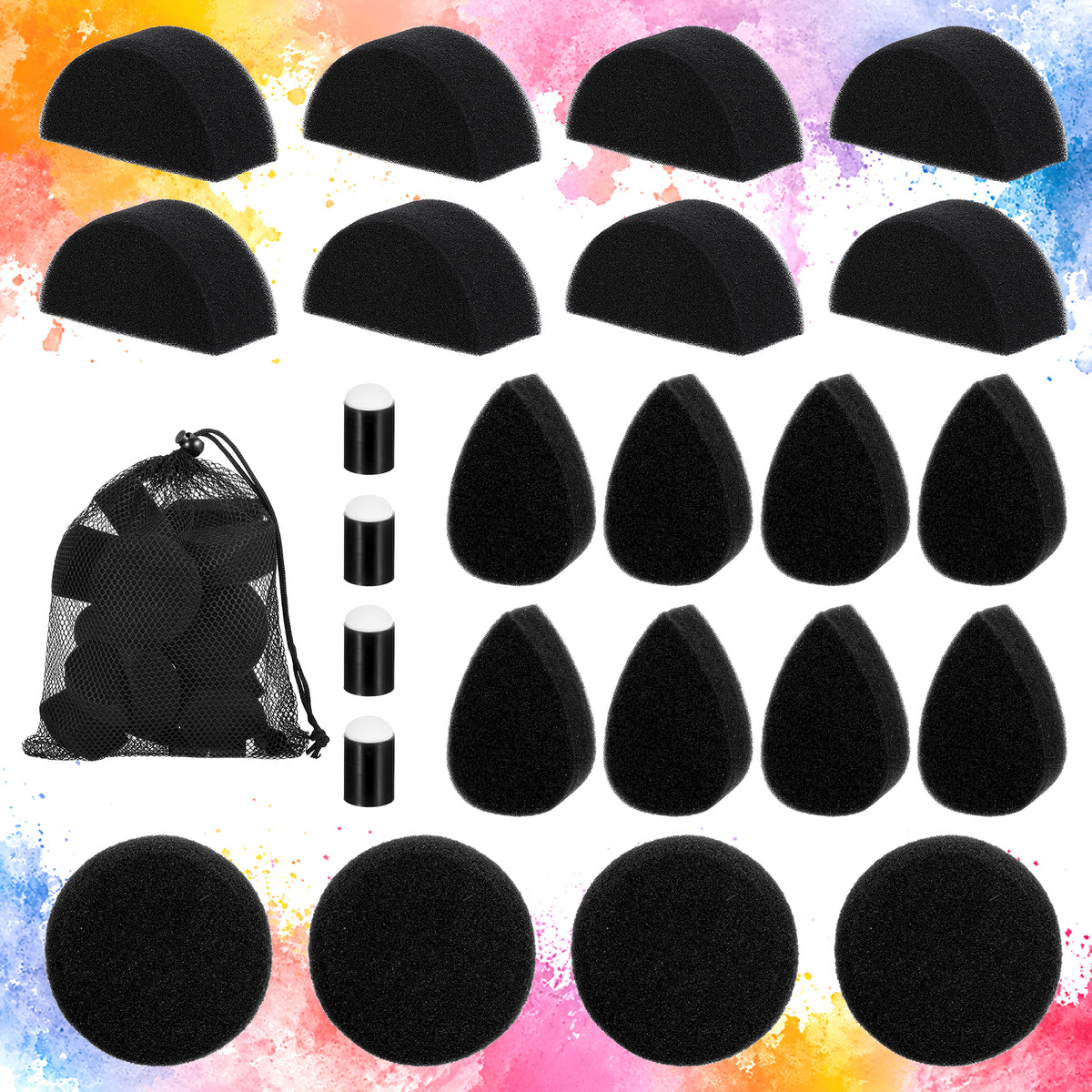 Gjinxi 25 Pcs Face Body High Density Paint Makeup Sponges Kit Set for Art
