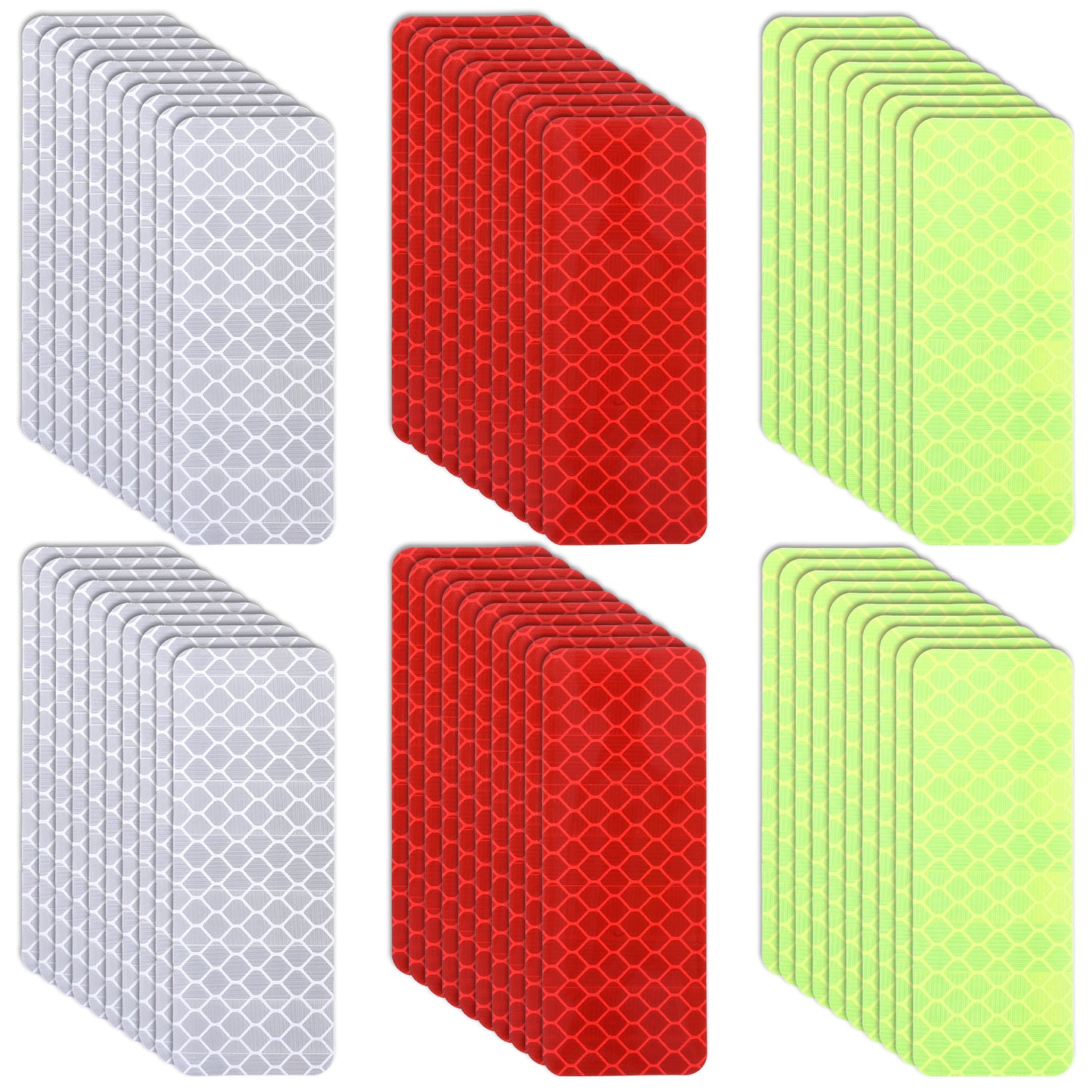 COMNICO Reflective Tape, 60 Pcs Warning Safety Reflective Stickers Outdoor Night Visibility Safety Stickers Waterproof Reflective Strips for Car Bikes Motorcycle Clothing Helmet