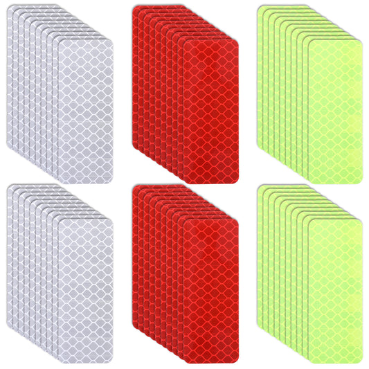 COMNICO Reflective Tape, 60 Pcs Warning Safety Reflective Stickers Outdoor Night Visibility Safety Stickers Waterproof Reflective Strips for Car Bikes Motorcycle Clothing Helmet