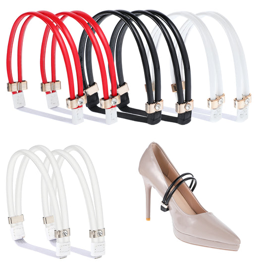 COMNICO High Heels Shoe Straps, 4 Pairs Rhinestone Shoe Lace Elastic High Heels Shoe Straps 4 Styles Detachable Shoe Straps for Loose Shoes Anti-Loose Shoe Straps for High Heels Sandals Slippers