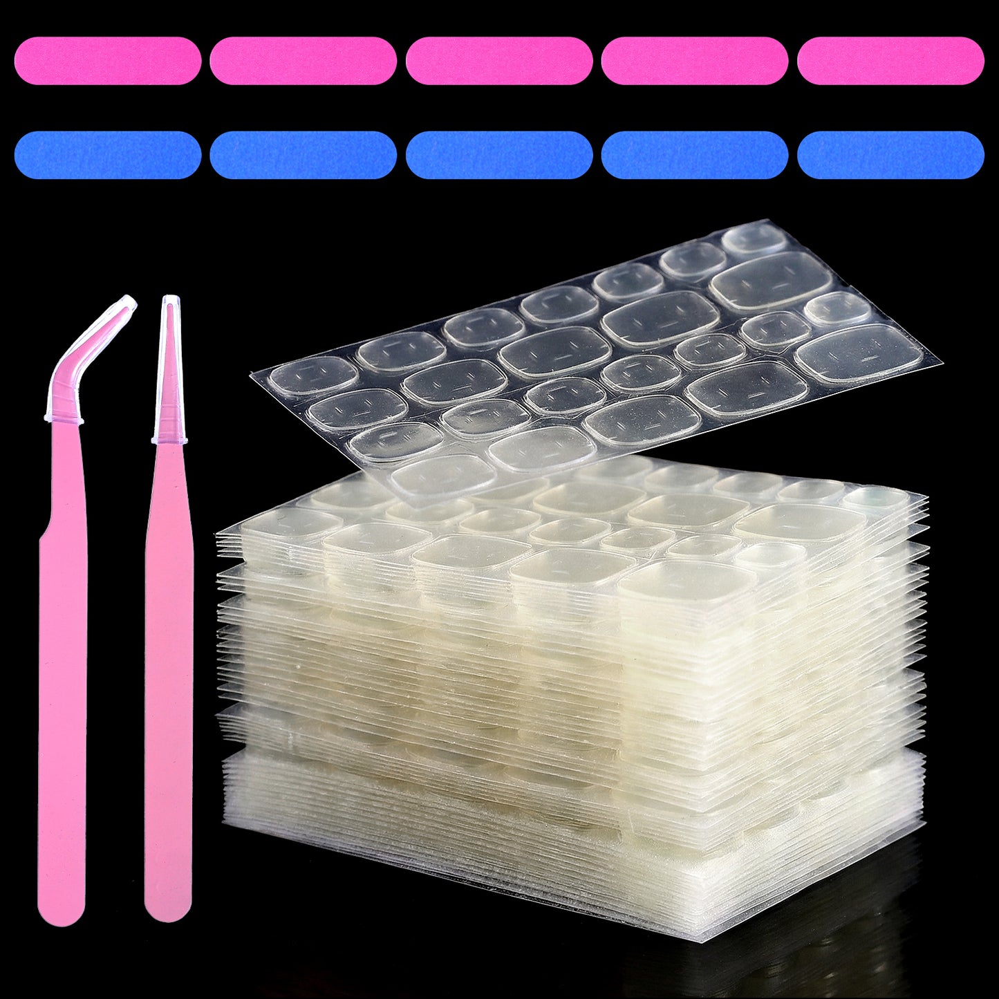 FNANJWQ 720 Pcs Nail Adhesive Tabs, Extra Large Sticky Tabs Double Sided Tips for Nails, 30 Sheets Double Sided Thick & Sticky Waterproof Breathable Glue Tab for Press on Manicure