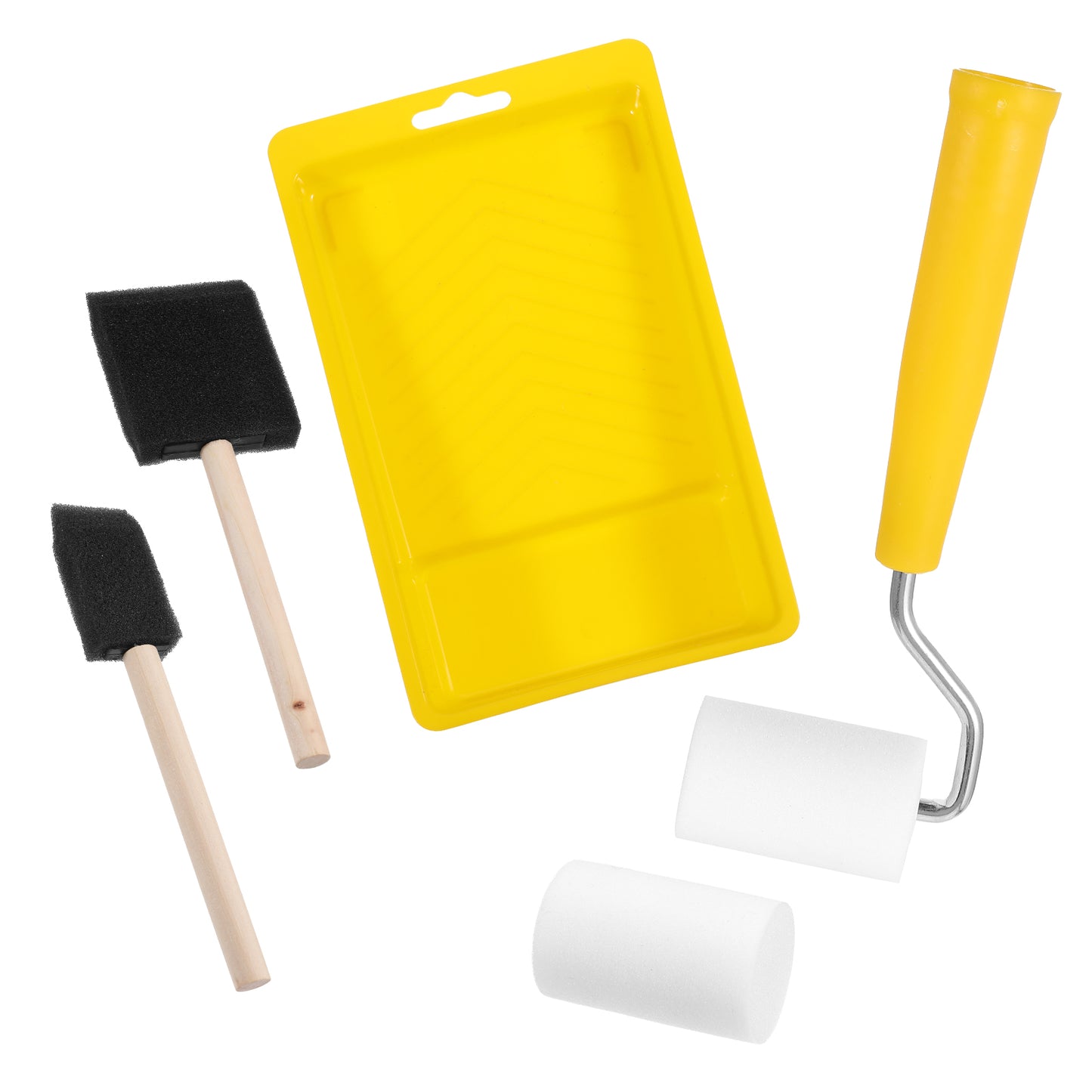 Sibba Paint Roller 2" Sponge Paint Brushes High-Density Foam Refill Finest Finish Paint Rollers Kit Mini Small Rollers Handle Paint Application Tools for Furniture Stenciling Art Crafts