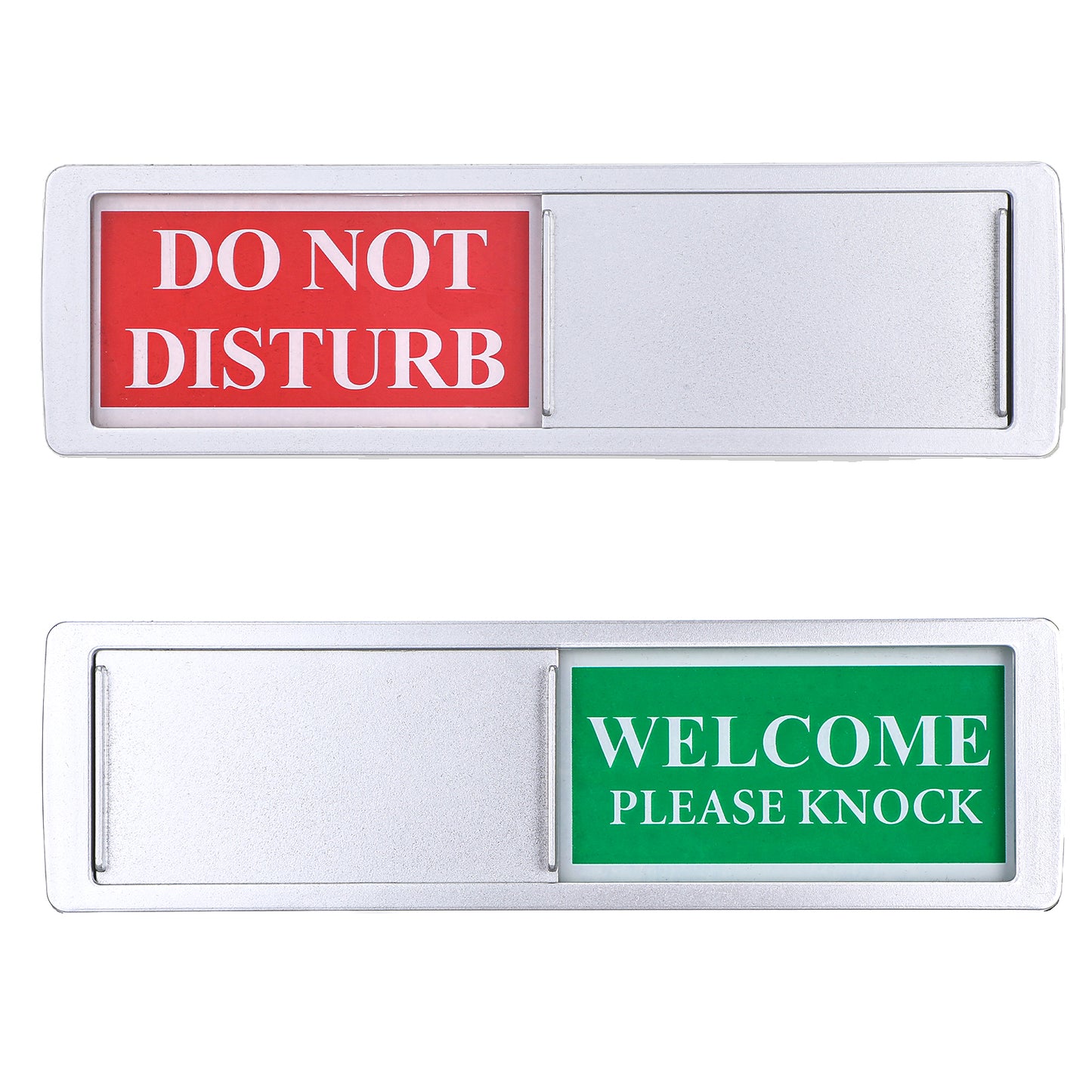 Wanmu Do Not Disturb Sign, Magnetic & Self-adhesive Door Hanger Busy signs, Non-Scratch Slider Please Knock Sign for Office Bedroom Room Hotel Hospital, 7"×2"