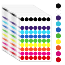 1400 Pcs Colored Dot Stickers 3/4 Inch Round Color Coding Labels Circle Dot Label Sticker 10 Color Circle Price Stickers Dots Markers Sticker for Student Office Classroom Papers