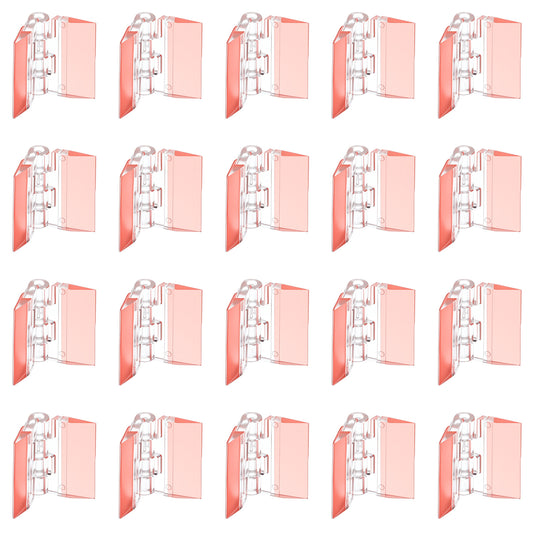 Wanmu 20 Pcs Acrylic Small Hinges, Clear Plastic Piano Folding Hinges, Self-Adhesive Tiny Hinge for for Cabinet, Drawer, Furniture, Display Stand, Aquarium Lid, Glass, Crafts DIY (35x30mm)